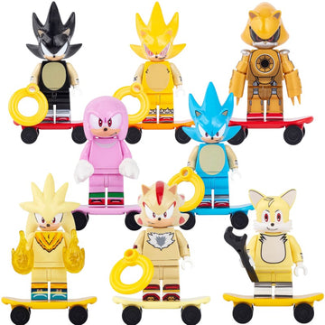 Sonic the Hedgehog Fleetway Dark Super Sonic Super Metal Sonic Hyper Knuckles Hyper Sonic Tails Shadow Silver Brick Compatible Minifigure Toy