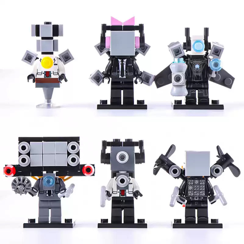 Upgraded Titan TV Man Titan Female TV Man Upgraded Titan Cameraman God TV Man Boombox Man Skibidi Toilet Brick Compatible Minifigure Toy