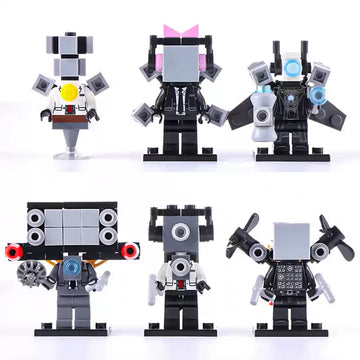 Upgraded Titan TV Man Titan Female TV Man Upgraded Titan Cameraman God TV Man Boombox Man Skibidi Toilet Brick Compatible Minifigure Toy