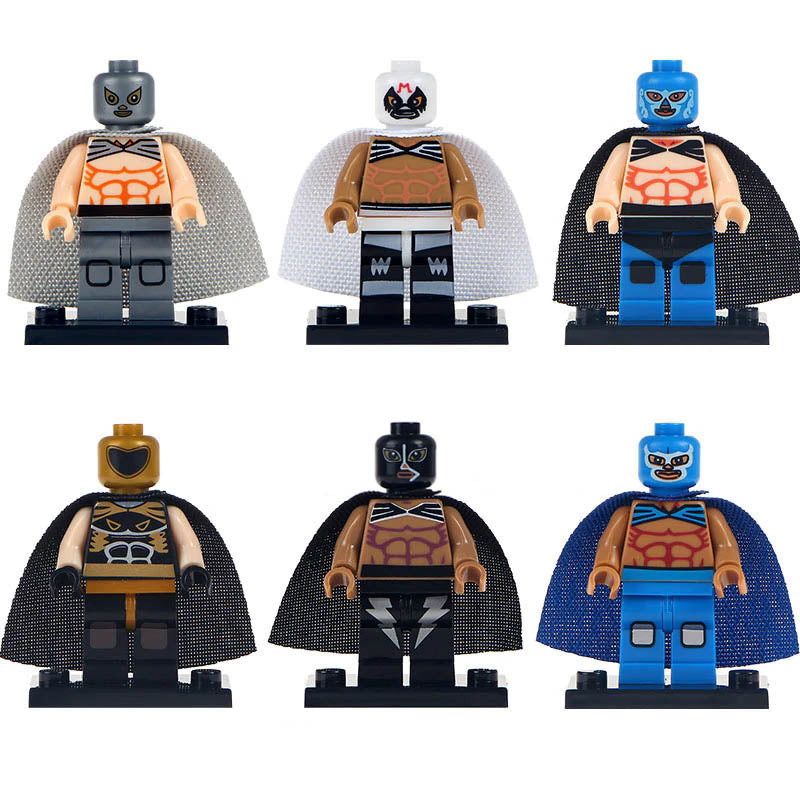 Huracan Ramirez Mil Mascaras Blue Demon Tinieblas El Santo Rayo de Jalisco Lucha Libre Wrestling Sports Custom Brick Compatible Minifigure Toy