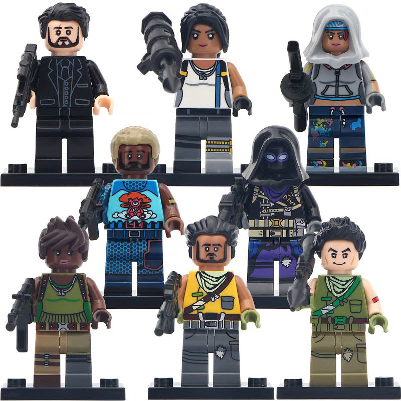 Fortnite Battle Royale Blue Team Leader Reaper Teknique Brite Gunner Raven Banshee Hawk Renegade Custom Brick Compatible Minifigure Toy