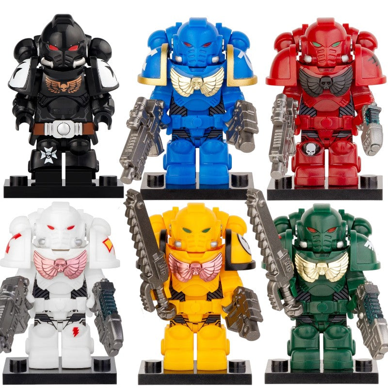 Ultramarines Blood Angels Imperial Fists White Scars Dark Angels Warhammer 40K Space Marines Custom Brick Compatible Minifigure Toy
