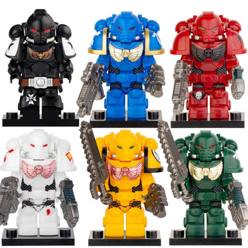 Ultramarines Blood Angels Imperial Fists White Scars Dark Angels Warhammer 40K Space Marines Custom Brick Compatible Minifigure Toy