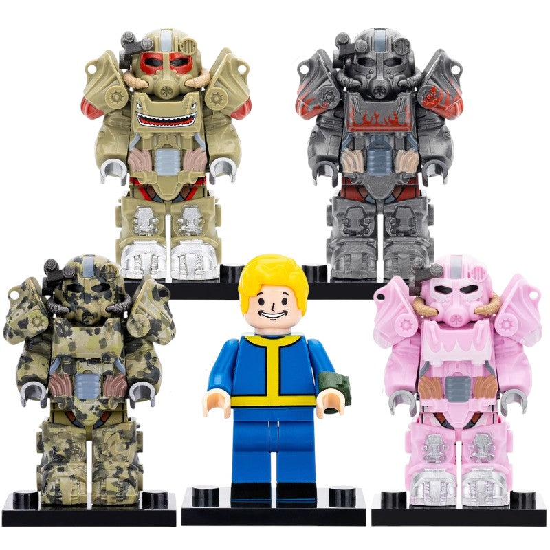 Fallout 4 Video Game T-60 Power Armor Vault Boy Custom Brick Compatible Minifigure Toy