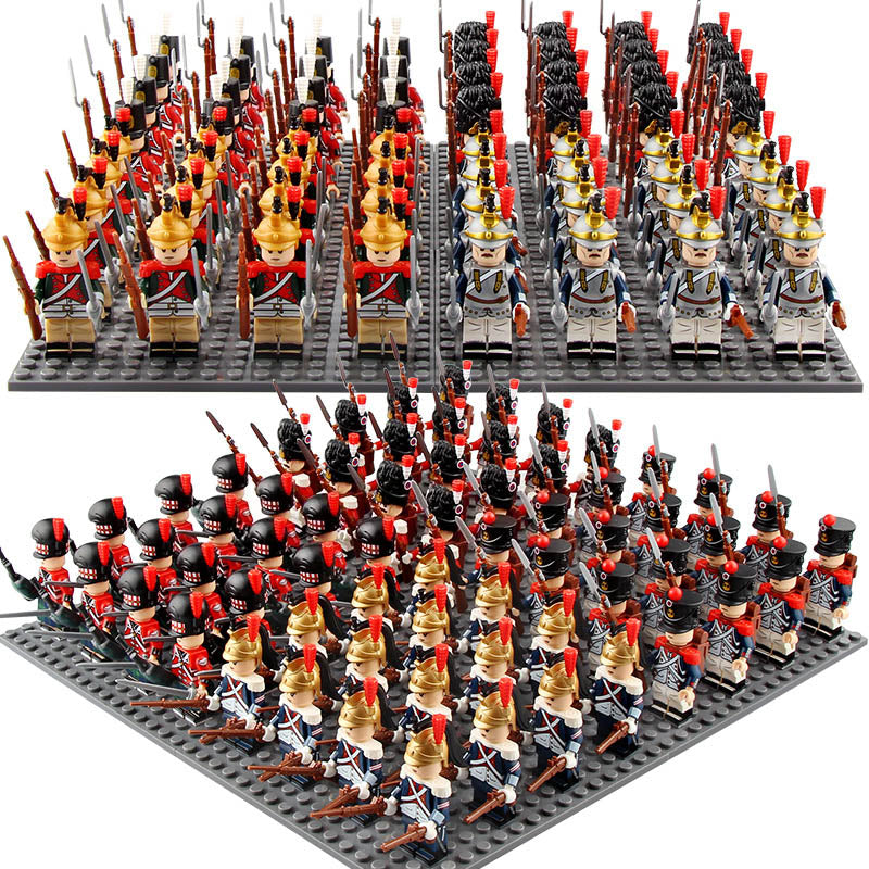 Napoleonic Wars European Infantry Soldiers Historical Army Custom Brick Compatible Minifigure Set 16Pcs