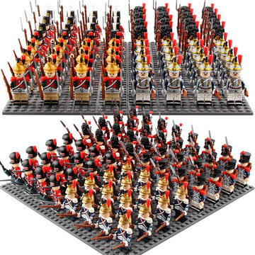 Napoleonic Wars European Infantry Soldiers Historical Army Custom Brick Compatible Minifigure Set 16Pcs