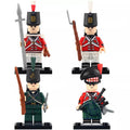 British Napoleonic Soldiers Fusiliers 95th Rifles and Scottish Bagpiper Custom Brick Compatible Minifigure Toy