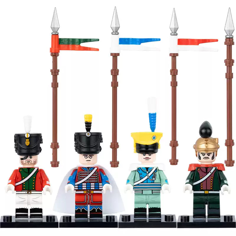 Napoleonic Wars Cavalry Lancers French Saxon Uhlan Egyptian Bavarian Uhlan Custom Brick Compatible Minifigure Toy