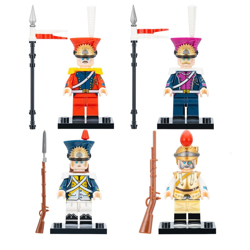 Napoleonic Wars French Polish and Dutch Lancers and Musketeers Cavalry Custom Brick Compatible Minifigure Toy