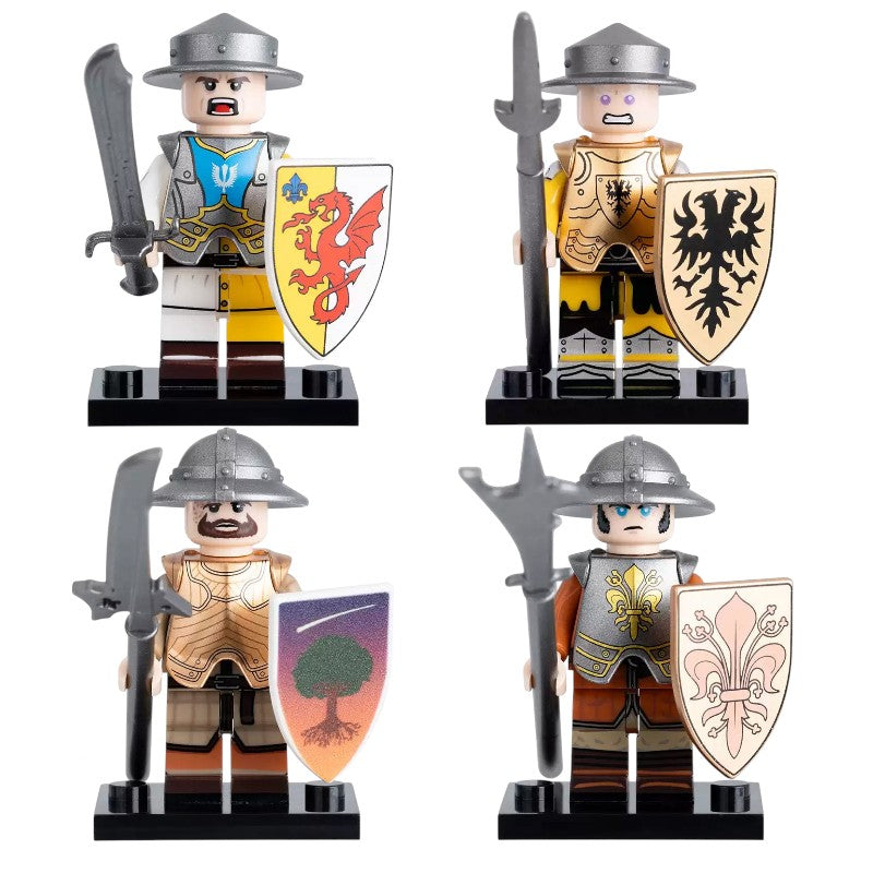 Medieval Militia Soldiers Eagle High Ninika Militia Old Fraz Custom Brick Compatible Minifigure Toy