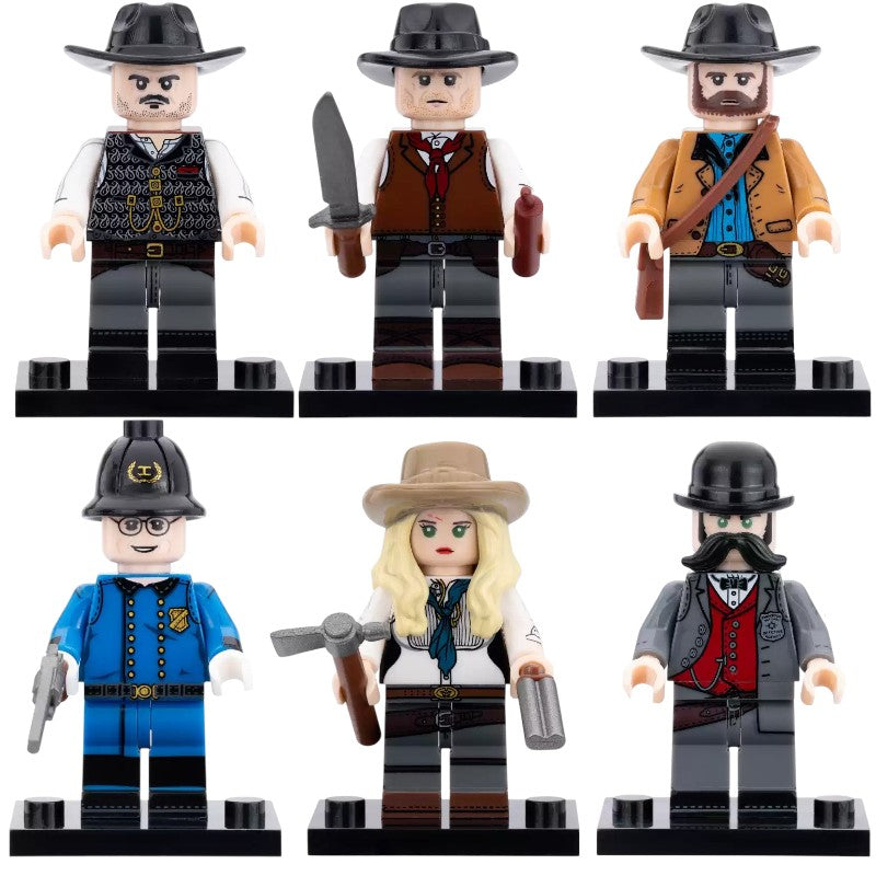 Dutch van der Linde Hosea Matthews Arthur Morgan Sadie Adler Police Pinkerton Detective Red Dead Redemption 2 Brick Compatible Minifigure Toy