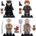 Soviet Army World War I White Lily Iron Phoenix Soviet Cavalry Road Construction Soldier Custom Brick Compatible Minifigure Toy