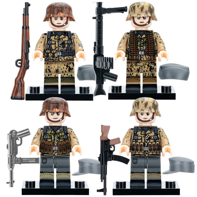 German Army WWII Waffen-SS Soldiers Camouflage Custom Brick Compatible Minifigure Toy
