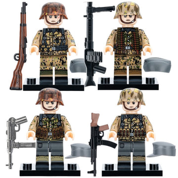 German Army WWII Waffen-SS Soldiers Camouflage Custom Brick Compatible Minifigure Toy