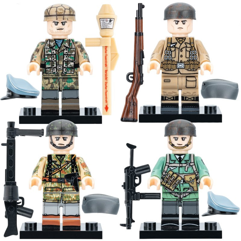 World War II German Luftwaffe Soldiers Infantry and Field Division Custom Brick Compatible Minifigure Toy