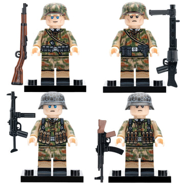 WW2 German Camouflage Soldier Kar98k MG42 MP40 STG44 Custom Brick Compatible Minifigure Toy