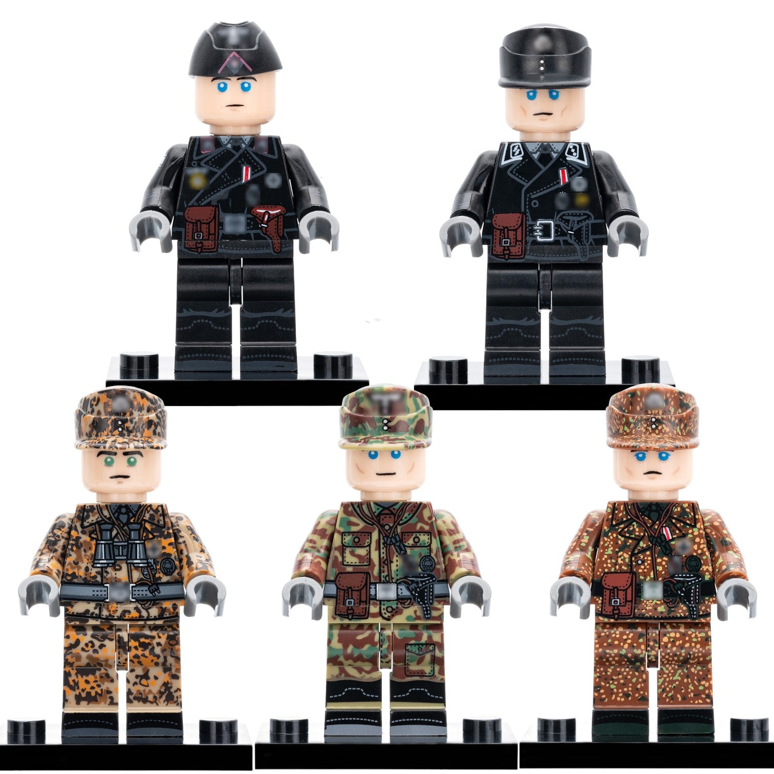 WW2 German Panzer Crew Camouflage Soldier Custom Brick Compatible Minifigure Toy