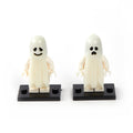 Glow in the Dark Smiling and Scared Ghost Custom Brick Compatible Minifigure Toy