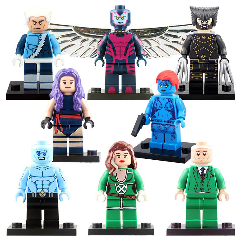 Wolverine Rogue Professor X Archangel X-Men Universe Super Heroes Custom Brick Based Minifigure Toy