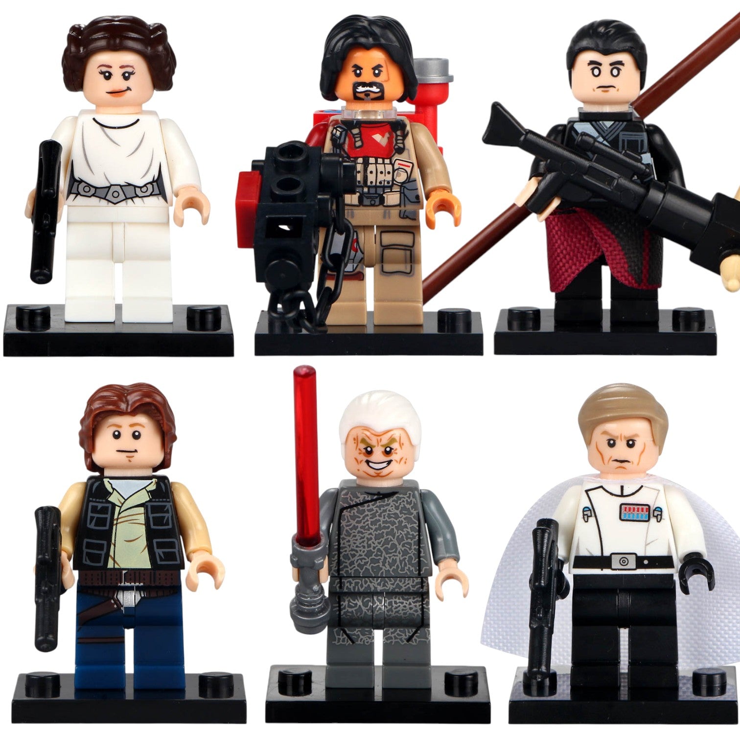 Han Solo Chancellor Palpatine Chirrut Imwe Orson Krennic Baze Malbus Princess Leia Star Wars Custom Brick Compatible Minifigure Toy