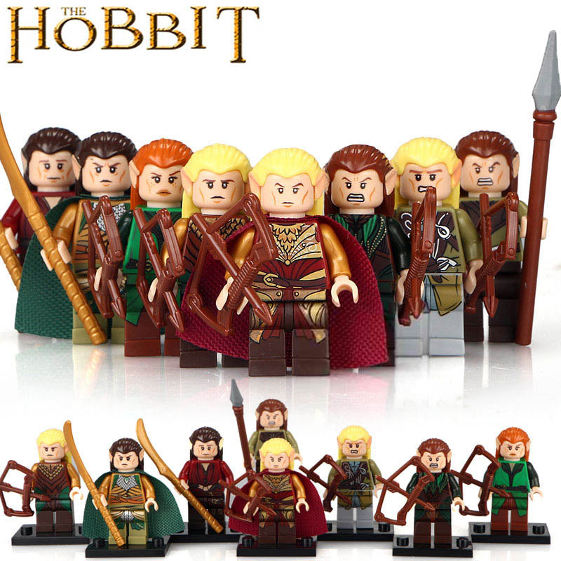 Haldir Tauriel Legolas Greenleaf Elrond Mirkwood Elf Chief Mirkwood Elf Guard The Hobbit LOTR Brick Compatible Minifigure Toy