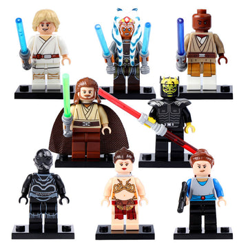 Star Wars Luke Skywalker Princess Leia Qui-Gon Jinn Ahsoka Tano Mace Windu Padme Naberrie Savage Opress Death Star Droid Brick Compatible Minifigure Toy