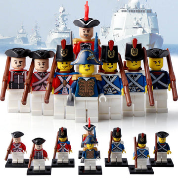 Imperial Navy Bluecoat Redcoat British Soldiers Age of Sail Pirates Custom Brick Compatible Minifigure Toy