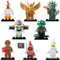 Medusa Rocket Boy Gingerbread Man Statue of Liberty Buzz Lightyear Chicken Suit Guy Winged Warrior Unicorn Girl Brick Compatible Minifigure Toy
