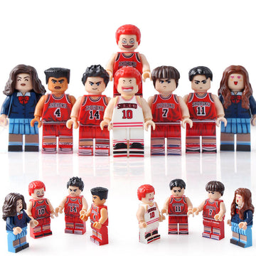 Shohoku High School Basketball Team from Japanese Manga Slam Dunk Custom Brick Compatible Minifigure Toy