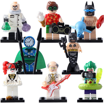 Disco Harley Quinn Clock King Disco Alfred Pennyworth Vacation Robin Merbat Speedo Batman Movie Inspired Custom Brick Compatible Minifigure Toy