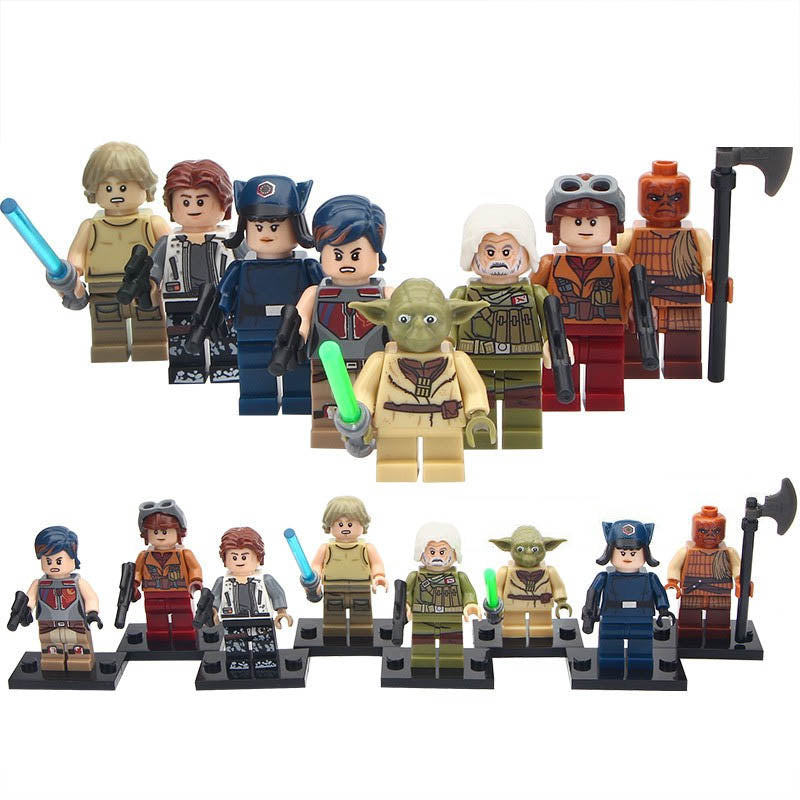 Luke Skywalker Han Solo Yoda Caluan Ematt Rebel Pilot Sabine Wren Rose Tico Skiff Guard Star Wars Custom Brick Compatible Minifigure Toy
