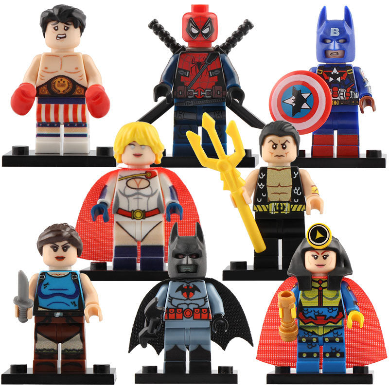Captain Batman Spider-man Power Girl Rocky Balboa Namor The Sub-mariner Multiverse Superhero Custom Brick Compatible Minifigure Toy