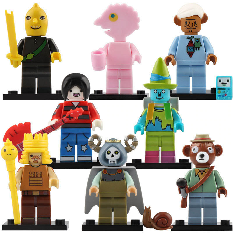 Marceline the Vampire Queen King of Ooo BMO Party Pat Prismo The Lich Magic Man Cartoon Adventure Time Custom Brick Compatible Minifigure Toy