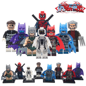 Batman Nick Fury Wolverine Anti-Venom Spiderpool Batpool Multiverse Superhero Custom Brick Compatible Minifigure Toy