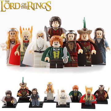 Frodo Baggins Gandalf the White Thranduil Elrond Galadriel Arwen Merry Master of Lake-town The Hobbit LOTR Custom Brick Compatible Minifigure Toy