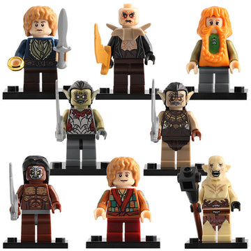 Bombur the Dwarf Bilbo Baggins Azog Yazneg Lurtz Moria Orc Mordor Orc The Hobbit LOTR Custom Brick Compatible Minifigure Toy