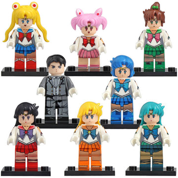 Sailor Mercury Sailor Venus Sailor Jupiter Sailor Mars Sailor Neptune Chibiusa Chiba Mamoru Anime Sailor Moon Custom Brick Compatible Minifigure Toy
