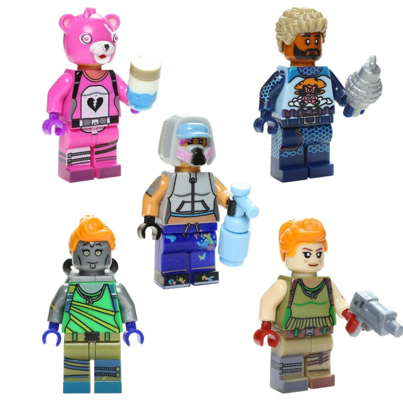 Fortnite Battle Royale Cuddle Team Leader Teknique Chromium Brite Gunner Wildcat Custom Brick Compatible Minifigure Toy