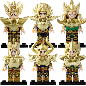 Aries Mu Taurus Aldebaran Gemini Saga Cancer Deathmask Leo Aioria Virgo Shaka Saint Seiya Knights of the Zodiac Custom Brick Compatible Minifigure Toy
