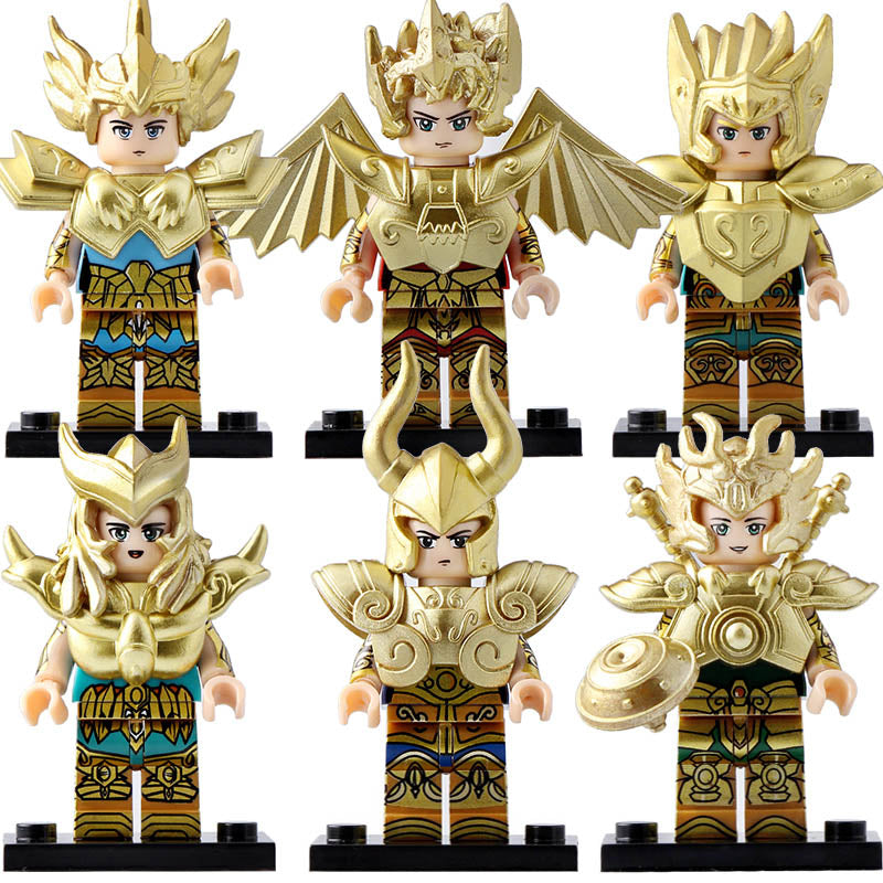 Libra Dohko Scorpio Milo Sagittarius Aioros Capricorn Shura Aquarius Camus Pisces Aphrodite Saint Seiya Knights of the Zodiac Brick Compatible Minifigure Toy