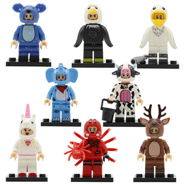 Cow Elephant Pelican Deer Bald Eagle Unicorn Spider Koala Animal Themed Custom Brick Compatible Minifigure Toy
