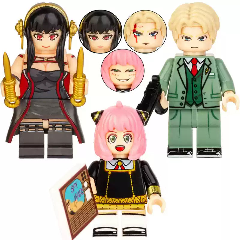 Loid Forger Anya Forger Yor Forger Anime Spy x Family Custom Brick Compatible Minifigure Toy