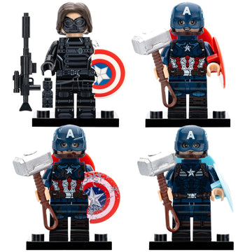 Captain America Winter Soldier Bucky Barnes MCU Super Heroes Custom Brick Compatible Minifigure Toy