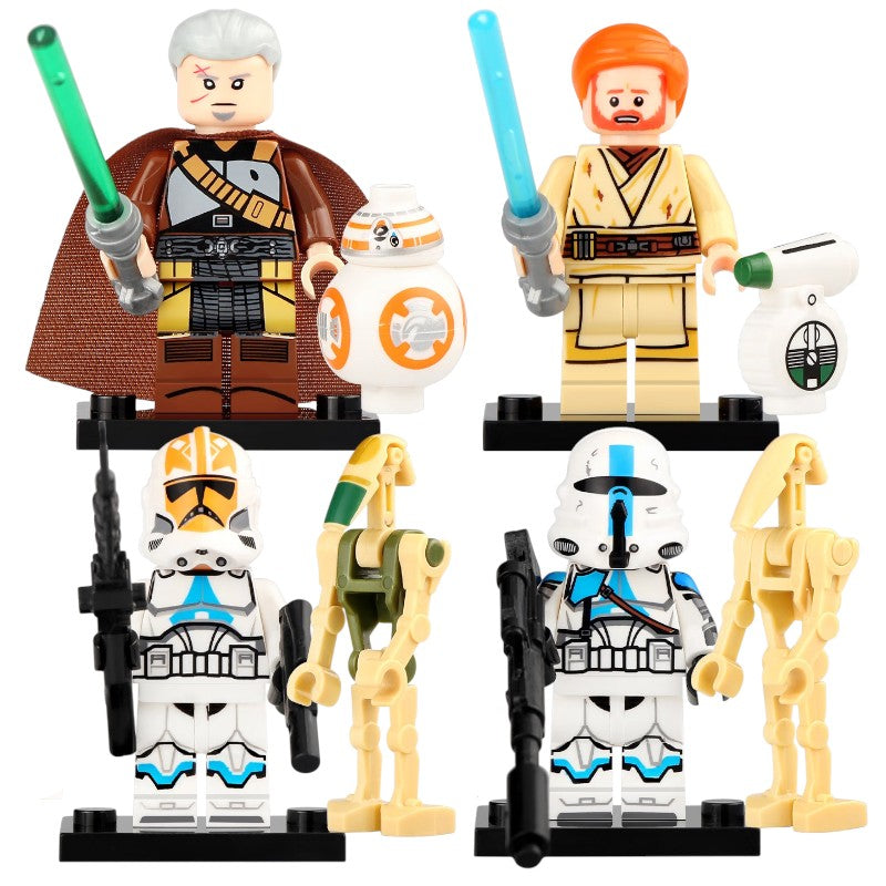 Rahm Kota Obi-Wan Kenobi 501st Legion Airborne Ahsoka's Clone Trooper BB-8 D-O Battle Droid Star Wars Custom Brick Based Minifigure Toy