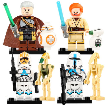 Rahm Kota Obi-Wan Kenobi 501st Legion Airborne Ahsoka's Clone Trooper BB-8 D-O Battle Droid Star Wars Custom Brick Based Minifigure Toy