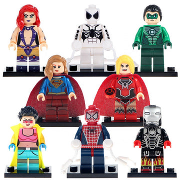 Jubilee Starfire Red Lantern Supergirl Iron Man Peter Parker Green Lantern Multiverse Superhero Brick Compatible Minifigure Toy