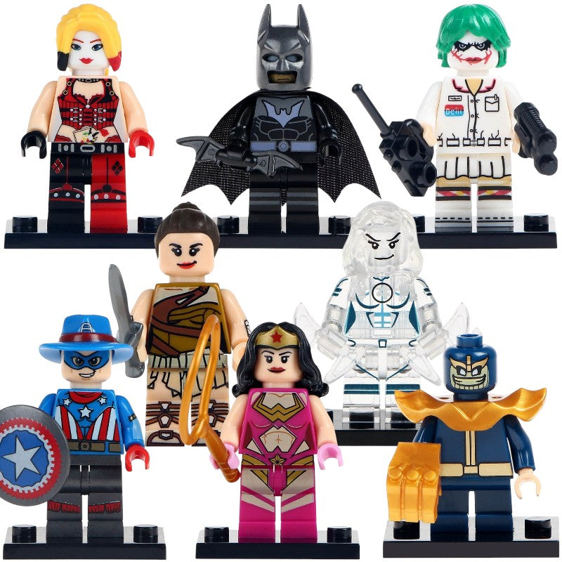 Harley Quinn Batman Diana Invisible Woman Star Sapphire Captain America Thanos Multiverse Super Heroes Custom Brick Compatible Minifigure Toy
