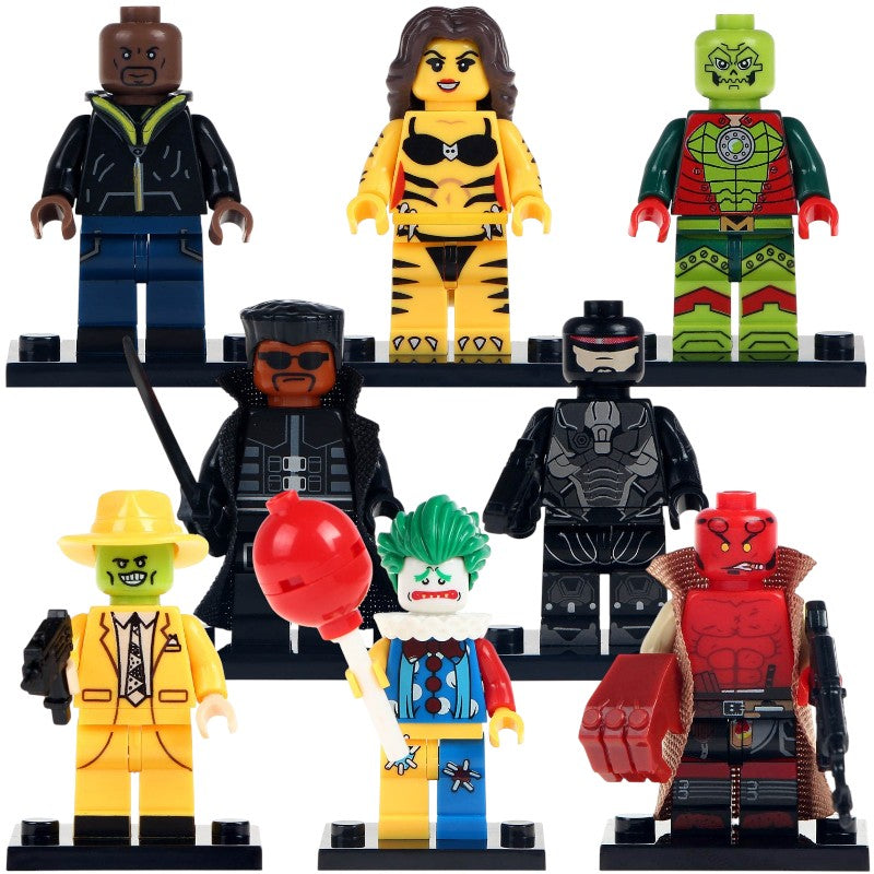 Luke Cage Tigra Metallo Blade Robocop Clown Joker The Mask Hellboy Custom Brick Compatible Minifigure Toy