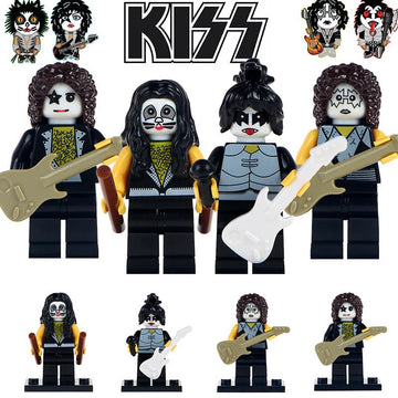 KISS Legendary Rock Band Ace Frehley Paul Stanley Gene Simmons Peter Criss Custom Brick Compatible Minifigure Toy