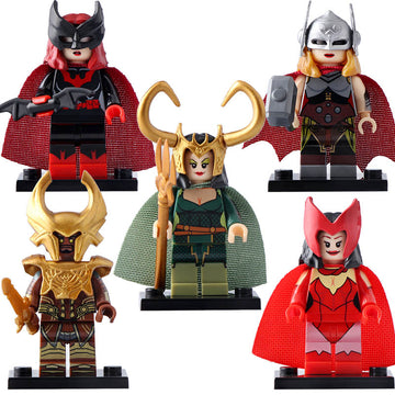 Batwoman Scarlet Witch Lady Loki Heimdall Jane Foster Multiverse Super Heroes Custom Custom Brick Based Minifigure Toy